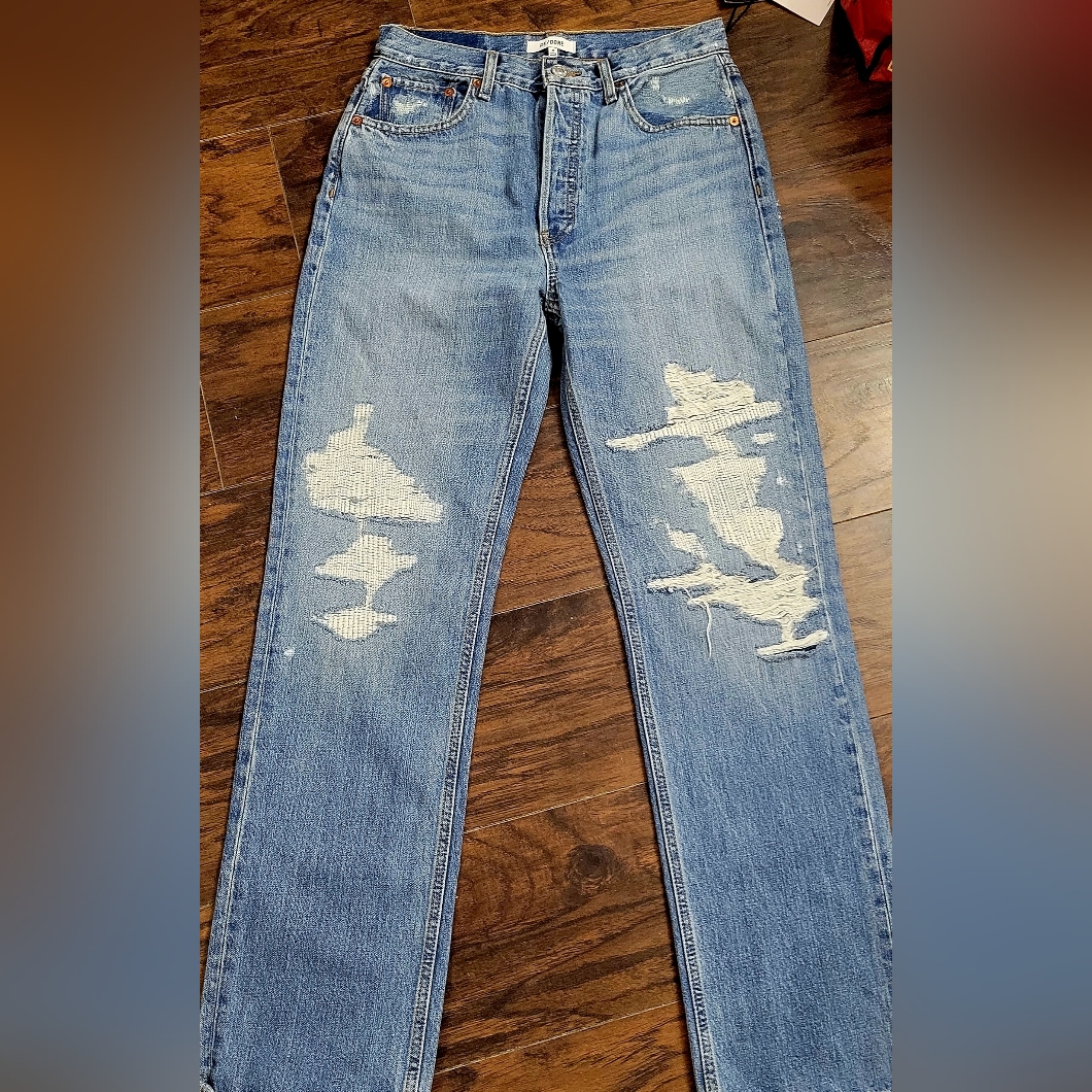 Re/Done Mended Destroy 90's High Rise Loose Sz 28/6